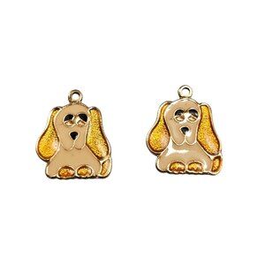 Vintage - Basset Hound Dog Earrings